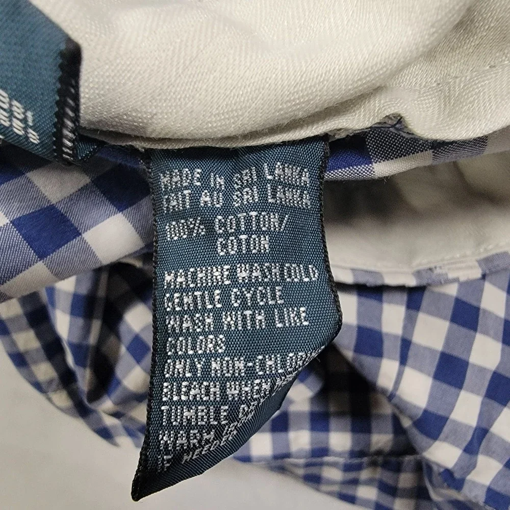 Polo Ralph Lauren Shorts Mens 46 Big Blue White Gingham Plaid‎ Cotton Classic